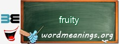 WordMeaning blackboard for fruity
